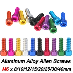 Perno Allen de aleación de aluminio M6 hágalo usted mismo tornillos de tapa hexagonal pernos anodizados - Imagen 1 de 78