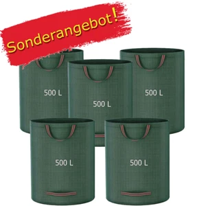 5X Gartensack Laubsack Rasensack Gartenabfallbehälter Behälter Gartentasche 500L - Bild 1 von 10