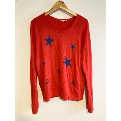 Sudadera Sundry Anthropologie Cuello Redondo Estrellas Rojas Talla 3 (Grande) NUEVA SIN ETIQUETAS Foto 1 de 4