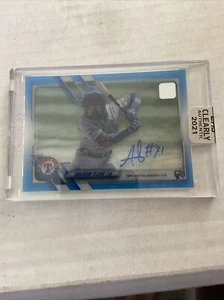 2021 Topps Clearly Authentic Anderson Tejeda Auto Blue # 14/25 Rookie - Picture 1 of 6