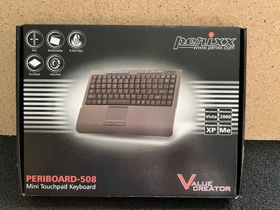 Perixx PERIBOARD-508 Wired USB Mini Keyboard, Black, UK Layout  - Image 1 of 4