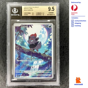 BGS 9.5 GEM MINT | Zorua 142/086 IR | White Flare | Pokemon TCG - Picture 1 of 3
