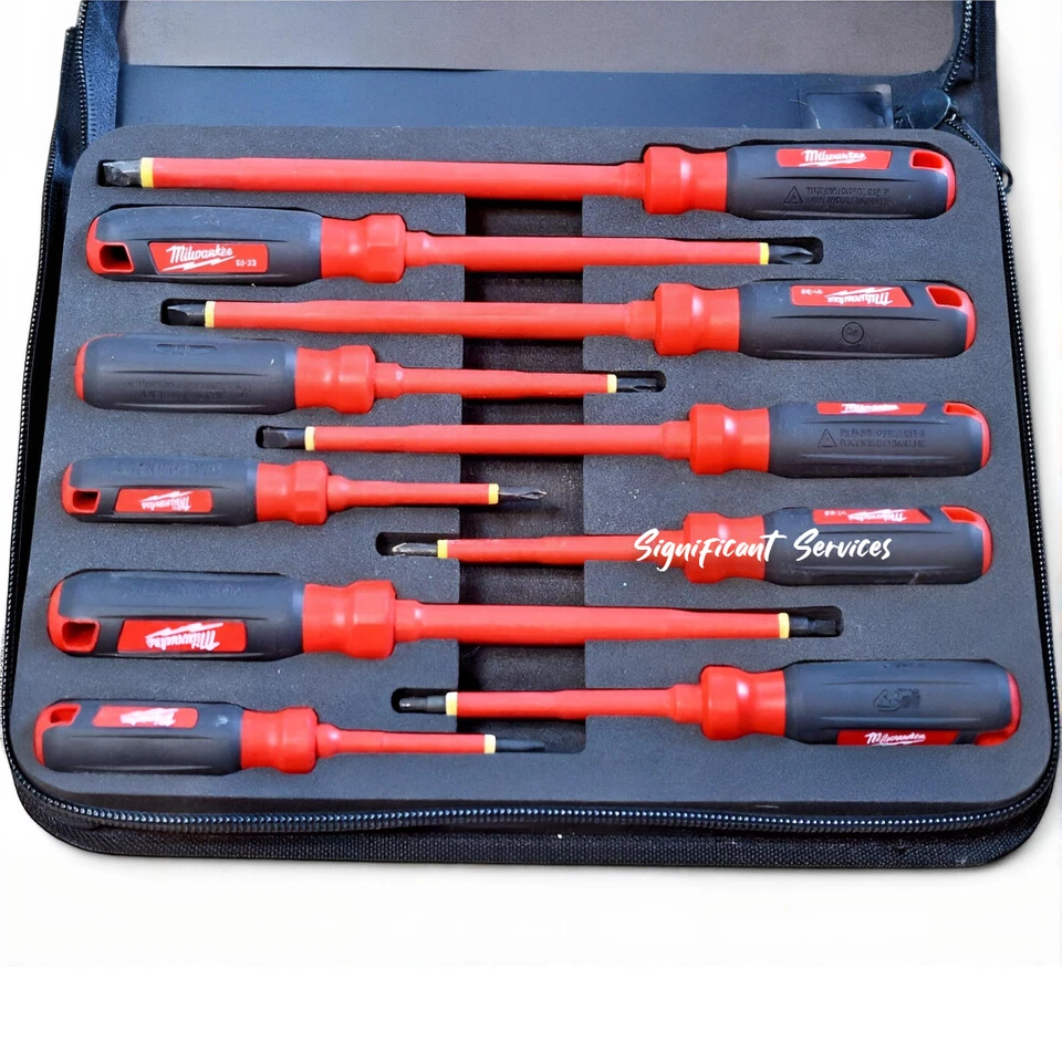 Milwaukee 48-22-2210 Screwdriver Set Adjustable Storage 1000V Insulated 11 Piece - Image 1 of 4