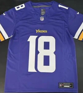 Large #18 Jefferson Vapor FUSE Jersey Purple Elite Quality Minnesota Vikings - Picture 1 of 10