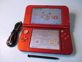 Nintendo New 3DS XL Red System w/Charger US Version Very Good FREE Ship!