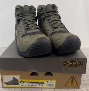 Men's KEEN Reno Mid KBF Carbon Fiber Toe WP Work Boots 11 Dark Olive/Black NEW - Picture 1 of 11