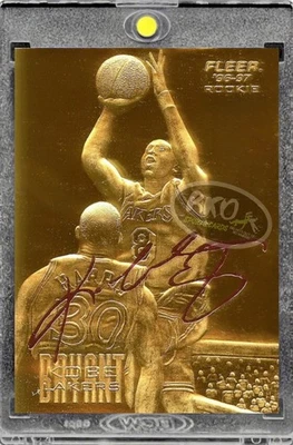 KOBE BRYANT RARE ROOKIE RC GOLD FOIL SSP INVESTMENT CARD 1996-97 FLEER LAKERS - Image 1 of 4