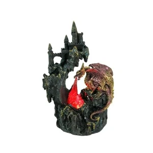 Drache mit Burg mit LED Licht Figur - Bild 1 von 5