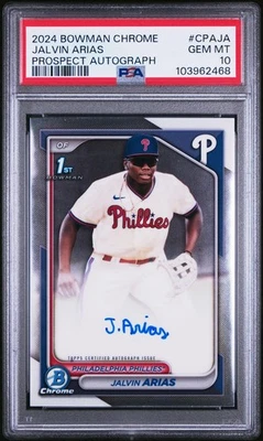 2024 Bowman Chrome Prospects Autograph #CPA-JA Javlin Arias 1st Bowman PSA 10 - Image 1 of 2