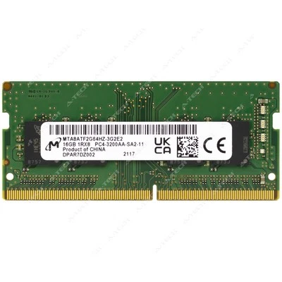 Micron 16GB DDR4 3200 MHz PC4-25600 SODIMM Laptop Memory RAM MTA8ATF2G64HZ-3G2E2 - Image 1 of 2