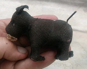 Antique Vintage Primitive Cloth Covered Wind-Up Horse Donkey Toy No Key Losses - Picture 1 of 12