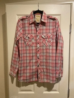Sovereign Code Shirt Mens Small - Plaid Red, White, Grey - Mint Condition - Image 1 of 4
