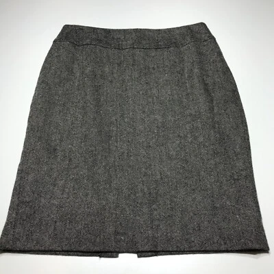 Falda CAbi Mujer Talla 8 Gris Lápiz Viscosa Mezcla Lana Esencial Carrera Foto 1 de 4