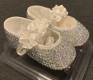 Swarovski Crystal Pre Walker Baby Shoes Luxury Bling Christening - Picture 1 of 7