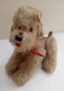 Vintage Hermann Teddy Pudel Hund Mohair verbunden, Glasaugen - Bild 1 von 9