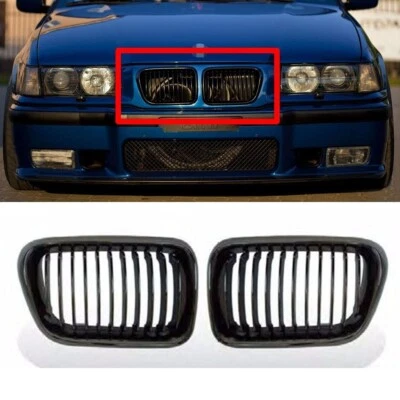 Fits for 1997-1998 BMW 3-Series E36 LCI Front Grille Grill 1SET Matte Black Foto 1 de 4
