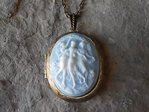 TANZENDE FRAUEN, GRAZIEN, MUSEN, ENGEL CAMEO BRONZE MEDACKEL, VINTAGE LOOK - FOTO - Bild 1 von 4