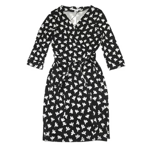 NWT Diane von Furstenberg DVF New Julian in Birdy Black White Wrap Dress 12 - Picture 1 of 6