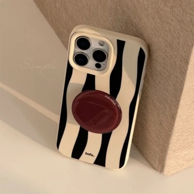 Case for IPhone 11 12 13 14 15 16 Plus Promax Shockproof Luxury  Zebra Stripes - Image 1 of 4