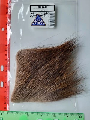 H&H ELK Cabello "Melena" Color Natural Med Luz Atar Moscas Foto 1 de 2