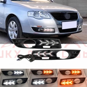 Pair LED DRL Daytime Flashes Signal Lights p For Volkswagen Passat B6 2006-2011 - Picture 1 of 8