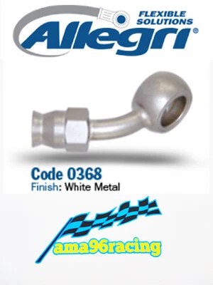 RACCORDO CURVO 45° RECUPERABILE WHITE METAL X TUBI FRENO B.H. IN TRECCIA ALLEGRI - Immagine 1 di 4