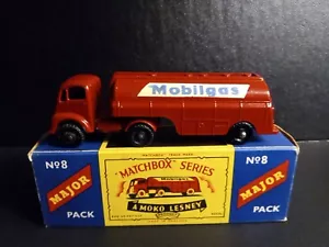 Matchbox M-8 Mobil Gas Petrol Tanker, w/RARE KT- BPW In Original B Type Box - Picture 1 of 24