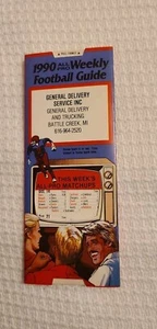 Vintage 1990 All Pro Football Weekly NFL Pocket Slide Schedule - Bild 1 von 3