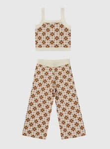 Rylee And Cru Kelsi Knit Set In Mosaic Girls Size 10-12 - Picture 1 of 10