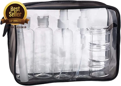 Toiletry Bag with 8 Bottles Flight Security Liquid Bag(20Cm X20Cm) FAST DELIVERY