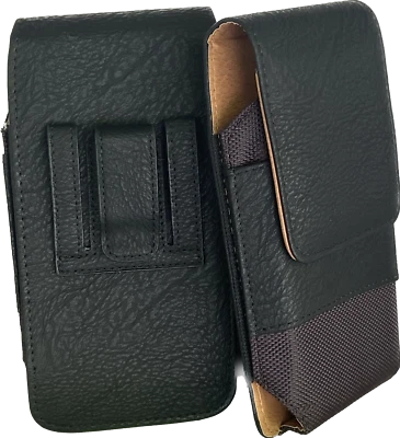 Black or Brown Leather Vertical Belt Loop Case for Most SmartPhones - Image 1 of 4