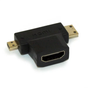 Adaptador doble HDMI hembra a micro y mini HDMI macho - Imagen 1 de 2