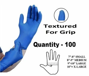 100 x GROßE robuste blaue Nitril STARKE Tattoo Mechaniker Sicherheit Einweghandschuhe L - Bild 1 von 1