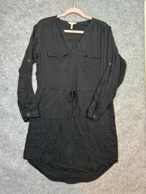 Vestido recto Rebecca Taylor para mujer talla 4 100 % seda manga larga negro cordón Foto 1 de 4