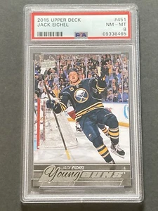 2015-16 Upper Deck Jack Eichel Young Guns #451 PSA 8 Vegas Golden Knights Sabres - Picture 1 of 2