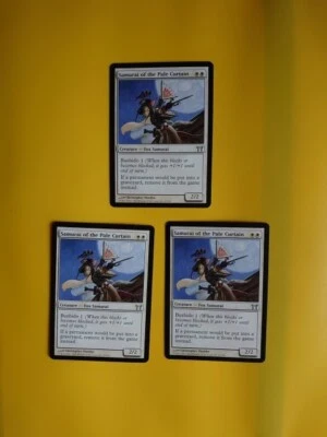 Samurai of the pale curtain x3  Kamigawa fox . Magic the Gathering 3 Card. - Image 1 of 4