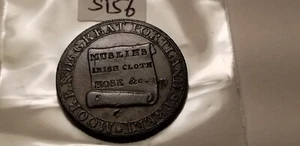 Rare 1795 Great Britain J.Moore Muslins Irish Cloth House & Co Half Penny Token. - Picture 1 of 2