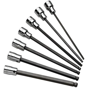 SK TOOLS 8 Piece 3/8" Drive Metric Long Ball Hex Bit Socket Set - Picture 1 of 3