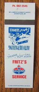 FRITZ'S AMOCO GASOLINERA MATCHBOOK MATCHCOVER: OMAHA, NEBRASKA -E1 - Imagen 1 de 1