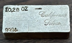 Raro lingotto argento 10,28 oz California Beverly Hills vintage argento lingotto - Foto 1 di 2