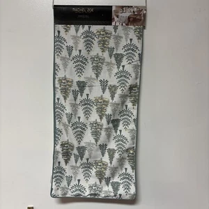 RACHEL ZOE Table Runner Christmas Trees Metallic Poly Spot Clean 16"x72" - Picture 1 of 8