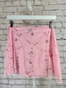 Princess Polly Skirt Womens 8 Pink Logo Embroidered Floral Coquette Cottagecore - Picture 1 of 8
