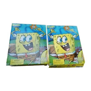 Nickelodean Sponge Bob Puzzles Set Of Two 90 To 100 Piece Each 2010 - Picture 1 of 5