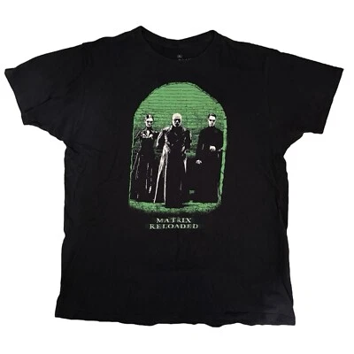 The Matrix Reloaded Trio Photo T-Shirt XL Black Neo Morpheus Trinity - Image 1 of 4