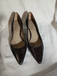 Talbots Womens Brown Alligator Animal Print Leather High Heel Pumps Shoe Size 7B - Picture 1 of 5