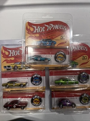 Hot Wheels 50th Anniversary - Set of 5 Mint🔥Camaro VW Bug Mustang Cuss  Cougar - Image 1 of 4