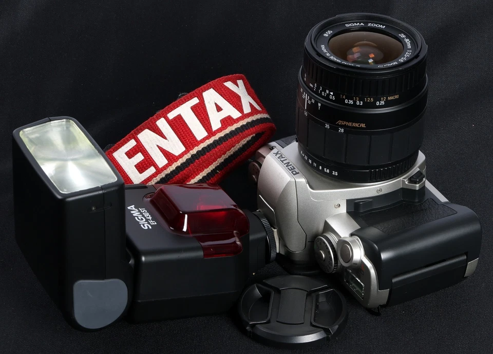 Pentax MZ-5 QD 35mm Film AF SLR c/w Sigma AF 28-80mm Asph Lens & EF-430ST Kit - Image 1 of 4