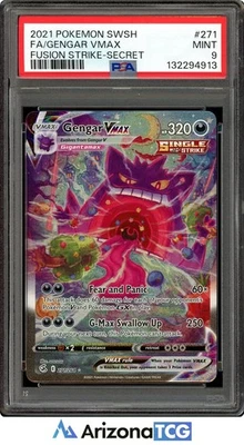 Pokemon 2021 Gengar VMAX 271/264 Alt Art Secret Rare Fusion Strike PSA 9 - Image 1 of 3