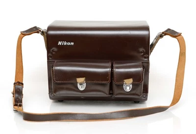 Genuine Nikon FB-5 Brown Leather Outfit Case for Nikon F / F2 + 3 Bayonet Lenses - Image 1 of 4