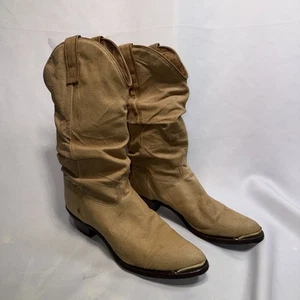 Miss Capezio Vintage Cowgirl beige slouch boot Pull-On 8.5M  - Picture 1 of 8